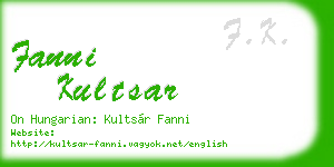 fanni kultsar business card